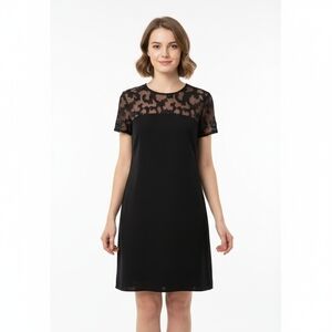 Vintage Jeffrey & Dara Evenings Black Lace Cocktail Dress Petite Size 4P